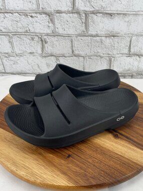 Oofos Ooahh Sport Mens Sz. 11 Black Recovery Slide Sandals